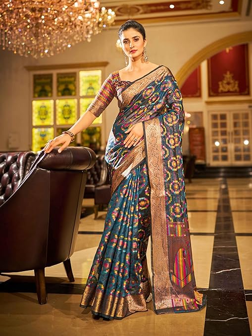 Organza Patola Saree with Blouse Piece